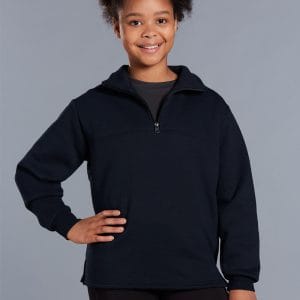 Kid's 1/2 zip collar fleecy sweat