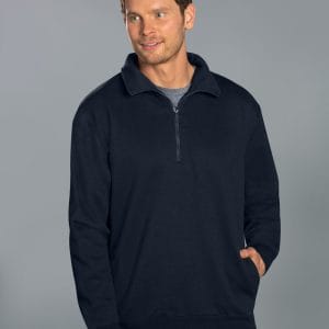 1/2 zip collar fleecy sweat