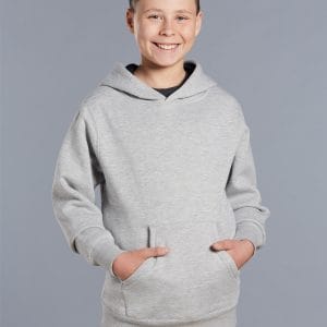Kids' Close Front Contrast Fleecy Hoodie