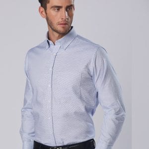 Men's Dot Contrast Long Sleeve Shirt