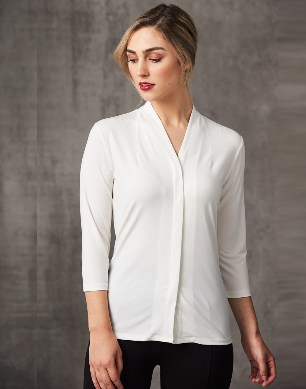 Ladies' Mid Sleeve Shawline Knit Top