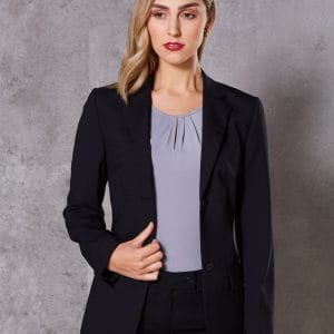 Women's Stretch Wool Blend Mid Length Jacket