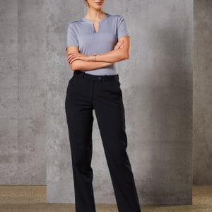 Women's Slim Leg Flexi Waist Pants in Wool Stretch
