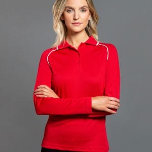 Ladies' cooldry raglan L/S polo