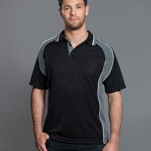 mens mini waffle coold polo