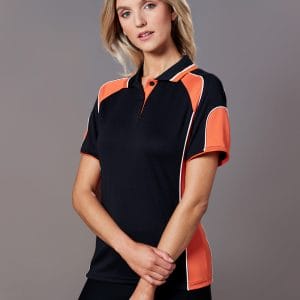 Ladies' Cooldry Contrast Polo With Sleeve Panel