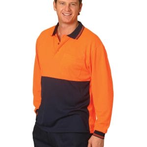 Hi-Vis cooldry safety polo L/S