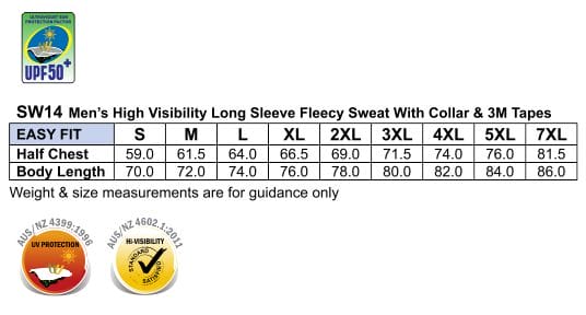 Hi-Vis L/S Fleecy Collar Sweater 3M Tapes - Image 5