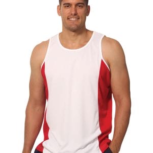 Men's cooldry contrast mesh singlet