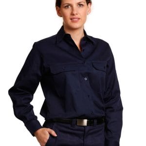 Ladies Cotton Drill Long Sleeves Work Shirt